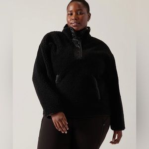 Athleta Women’s Black Cozy Snap Sherpa Sweatshirt - Multiple